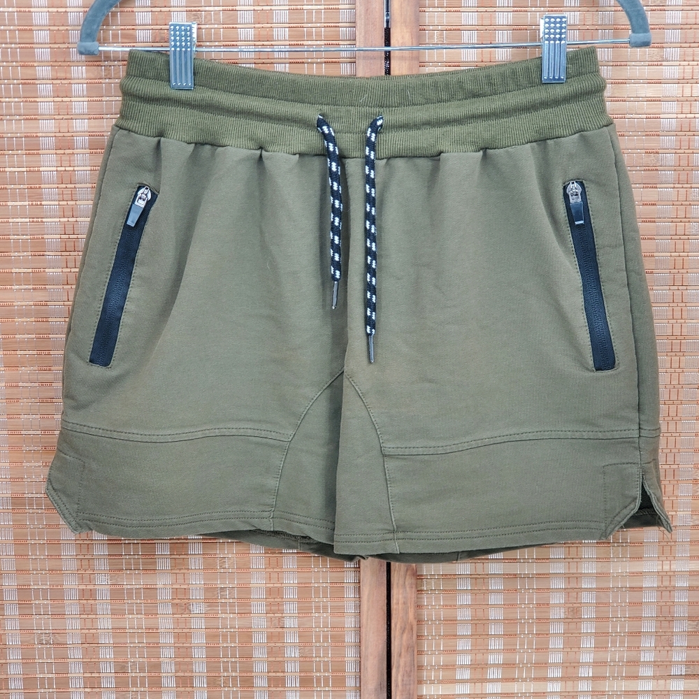 ♡ Olive Green Womens Casual High Waist Shorts Olive Green Size Large